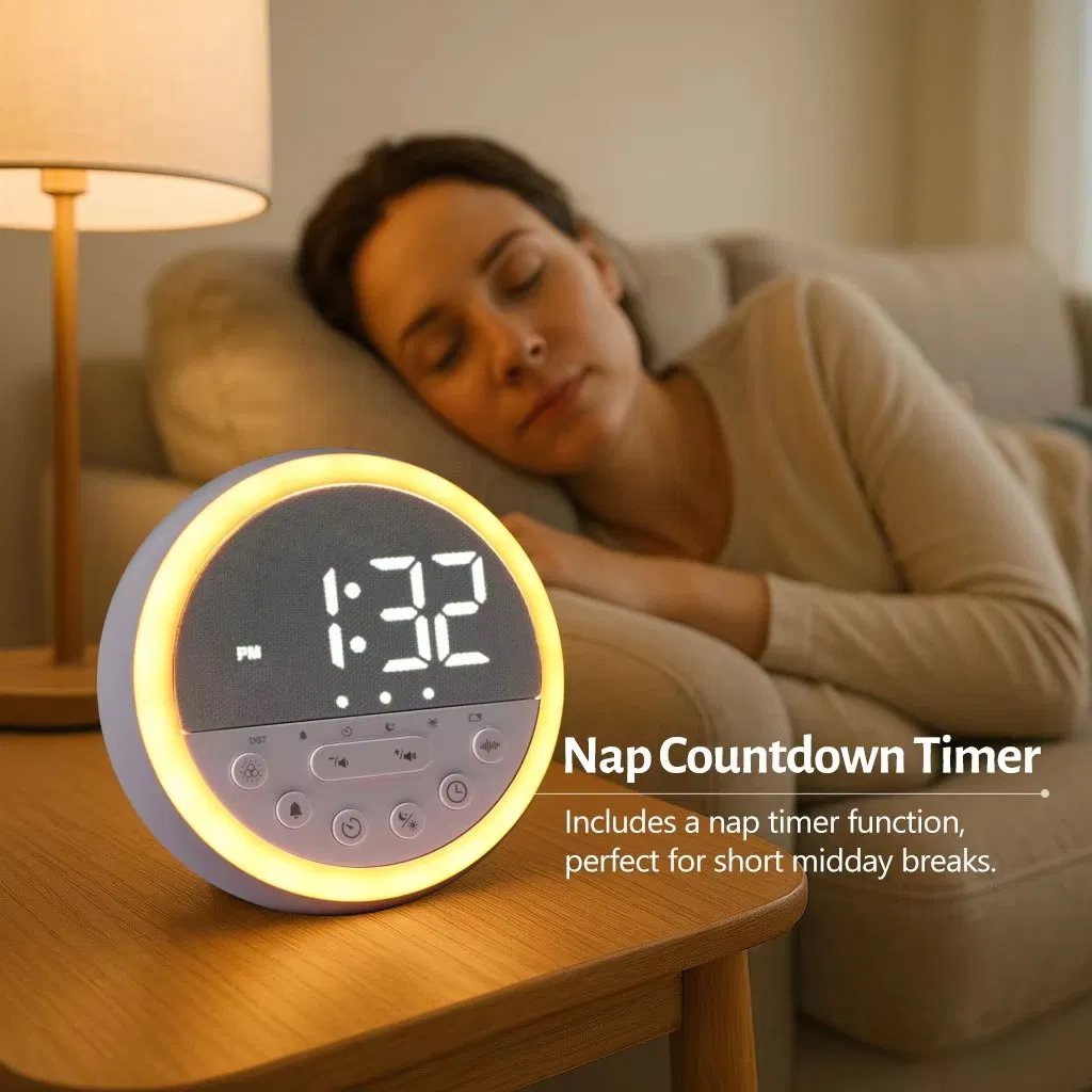 New Smart 6 in 1 Sleep Alarm Clock Night Light & Music Timer