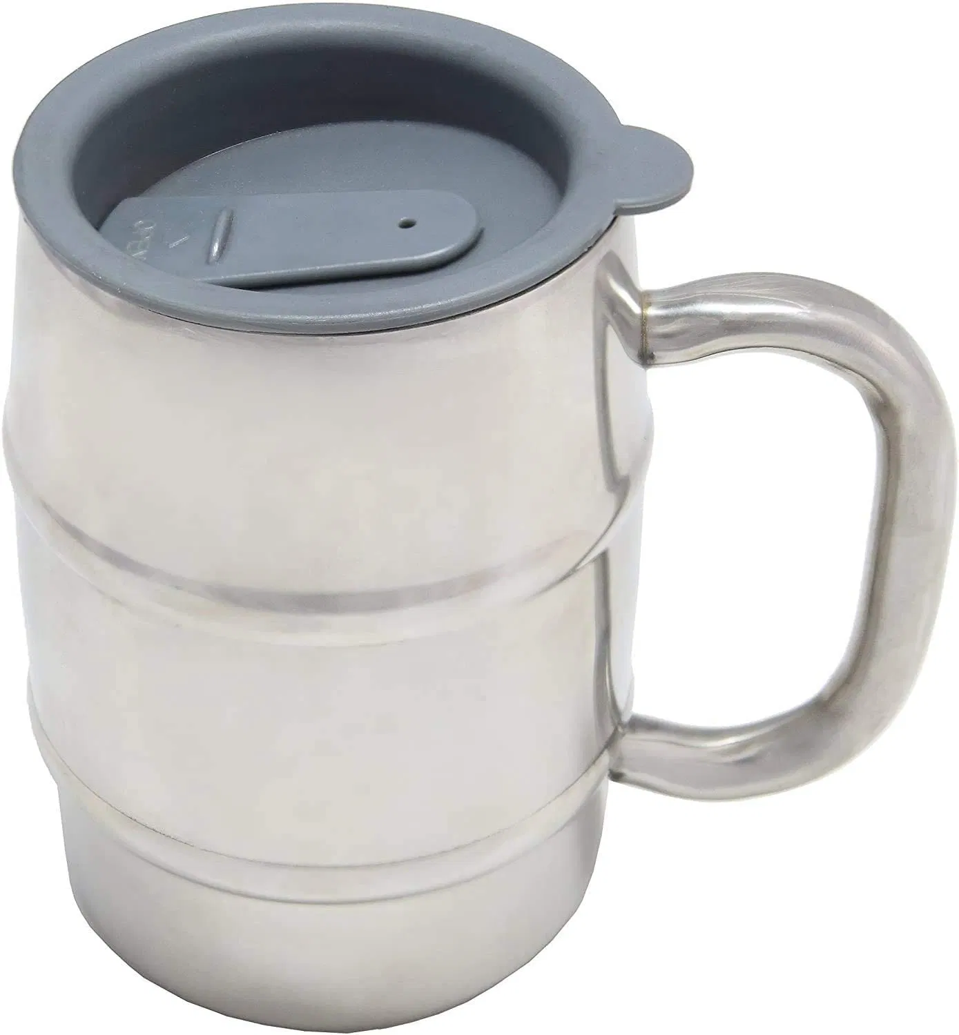 Пивная кружка из нержавеющей стали с крышкой, 15 унций