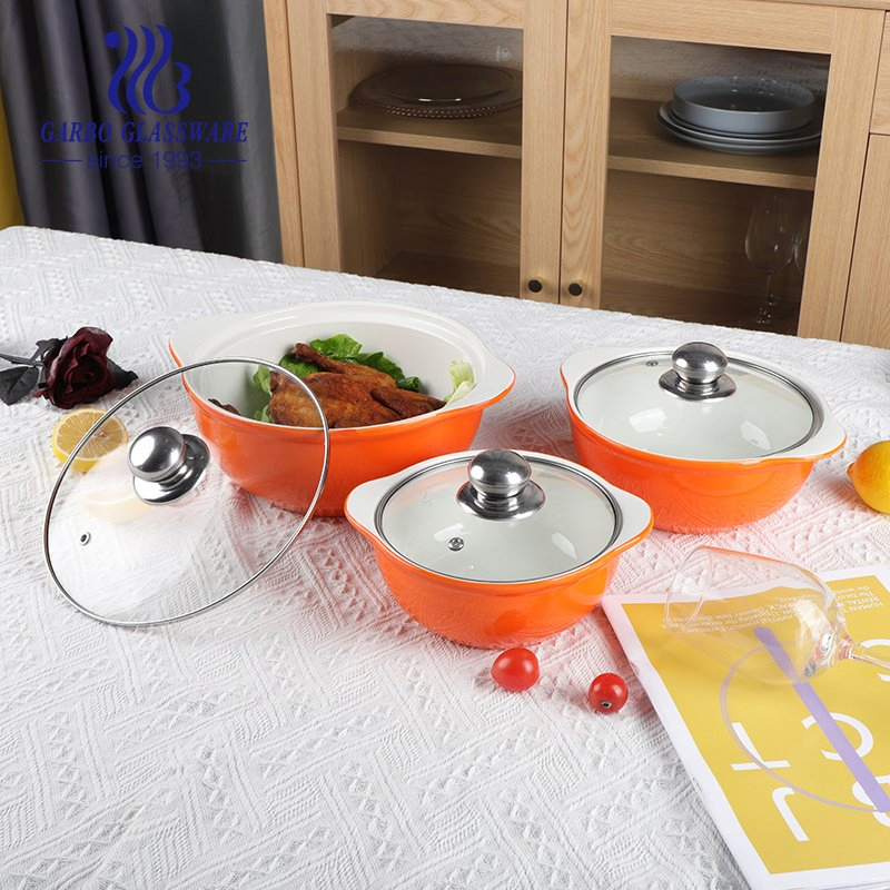 Wholesale Beautiful Color Glazed 750ml/1200ml Large Porcelain Food Warmer Diverse Color Sauce
