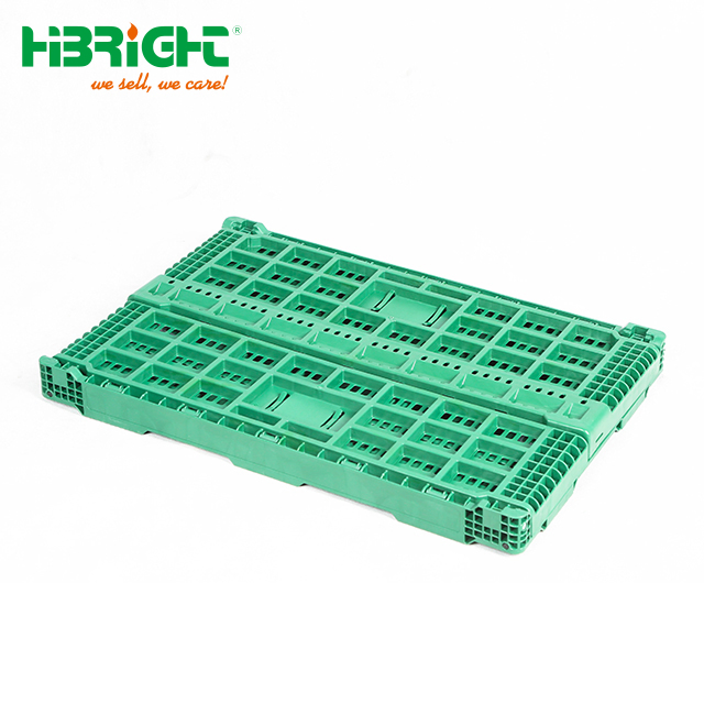 Plastic Foldable Collapsible Stackable Storage Moving Crate for Vegetables Fruit