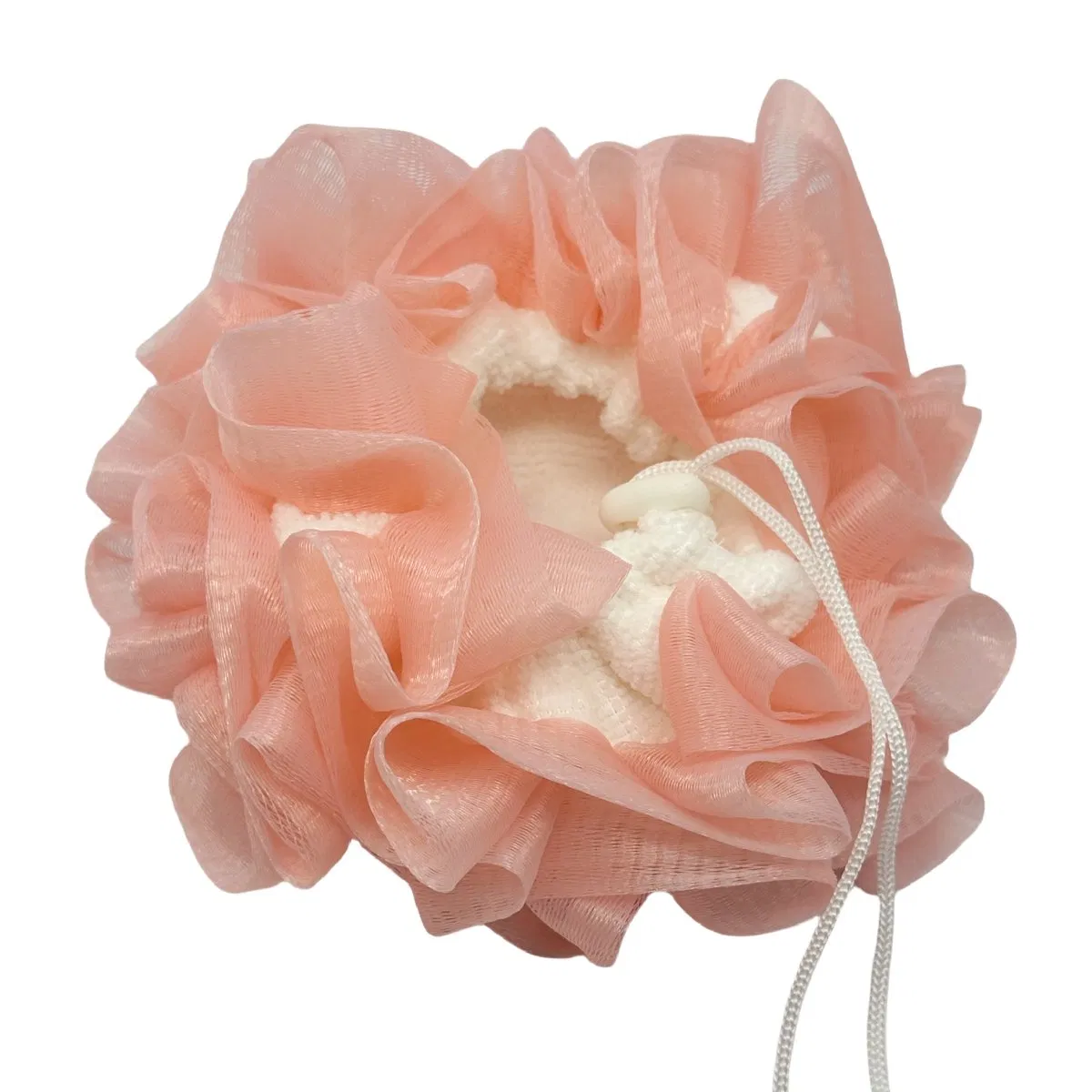2-in-1 Bath Loofah Sponge with Drawstring Shower Washcloth Loofah for Exfoliating Shower