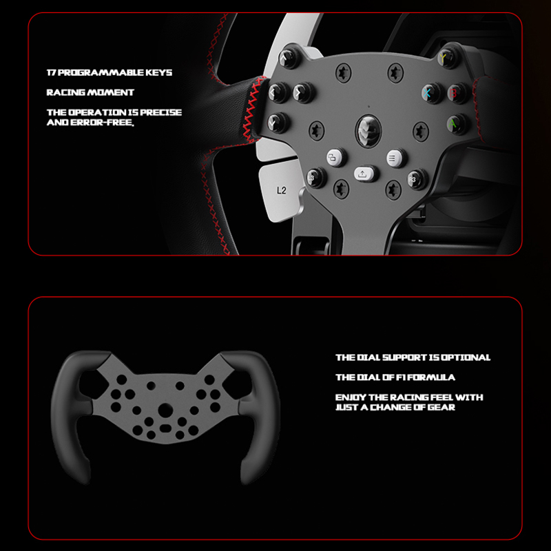 Pxn V10 PRO Direct Drive Motor Provides Real Dynamic Force Feedback Racing Game Steering Wheel for PC