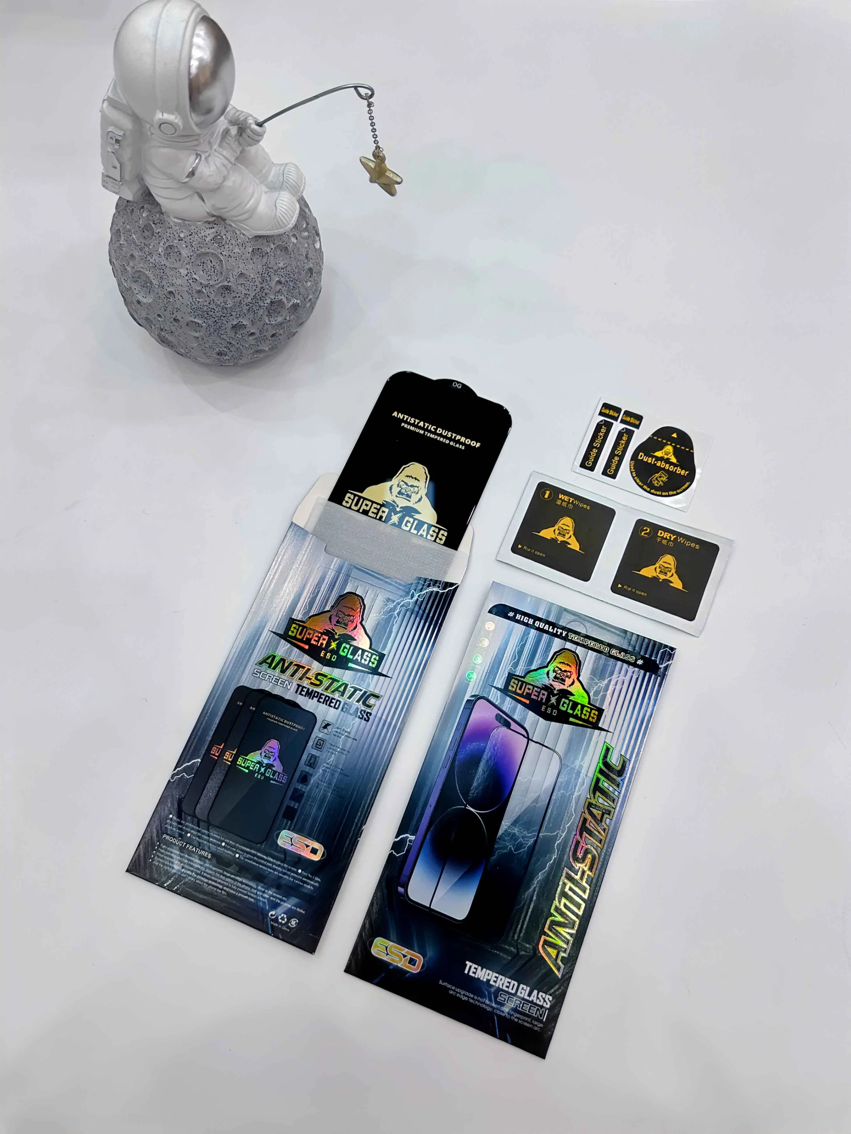 Wholesale ESD High Aluminum Anti-Static Tempered Glass for iPhone Samsung Huawei