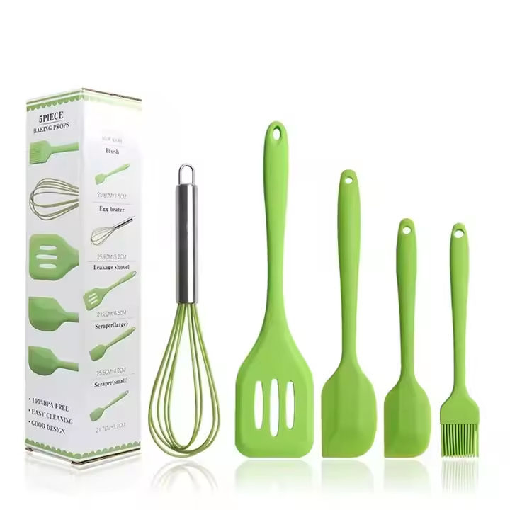 Factory Shipment Wholesale Silicone Kitchenware 5-Piece Set High-Temperature Resistant Baking Tool Set