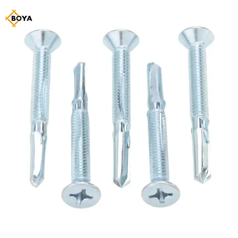 Flat Head Self Drilling Screws with Wings for Wood and Metal