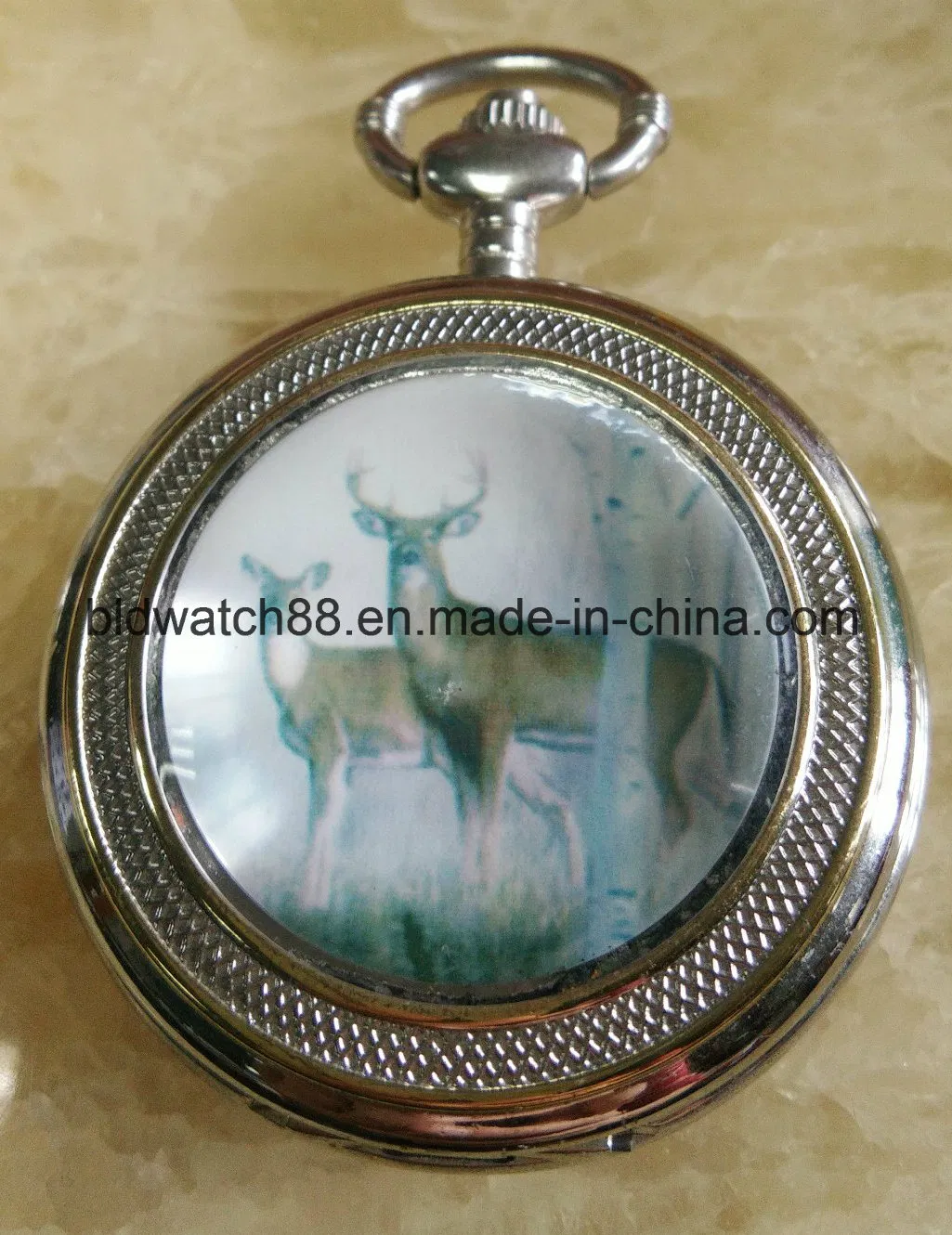 Cheap Watch Photo Inlay Promotion Pocket Watch with Custom Logo (50mm)