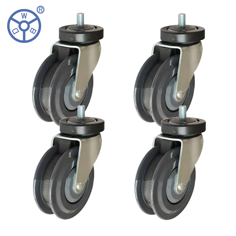 Wbd 4 Inch 5 Inch Manufacturer Shopping Cart Caster PU Castors Wheels for Shopping Trolley
