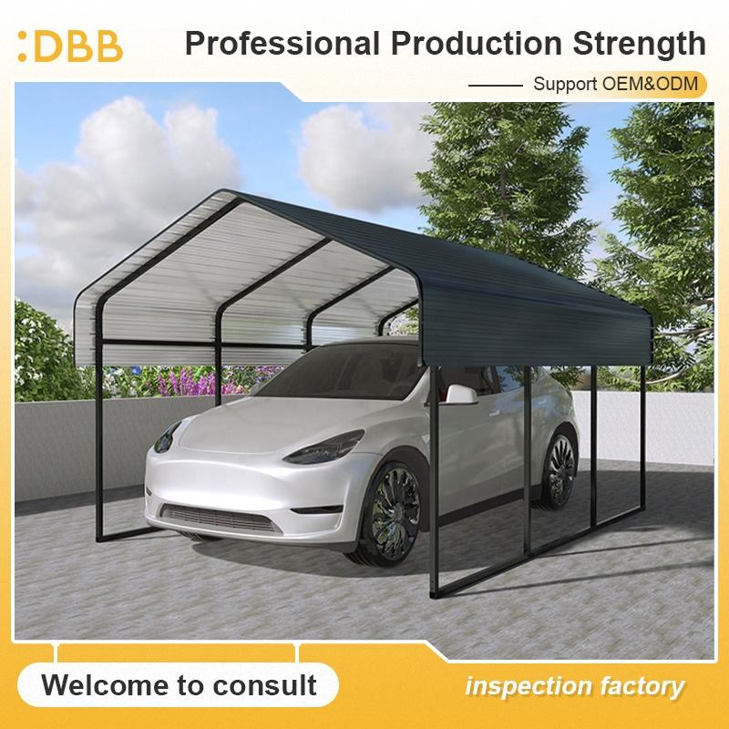 New Product Galvanized Steel 10FT Carport Gable Roof Car Park Shelter Rain Shelter Car Canopy Garage