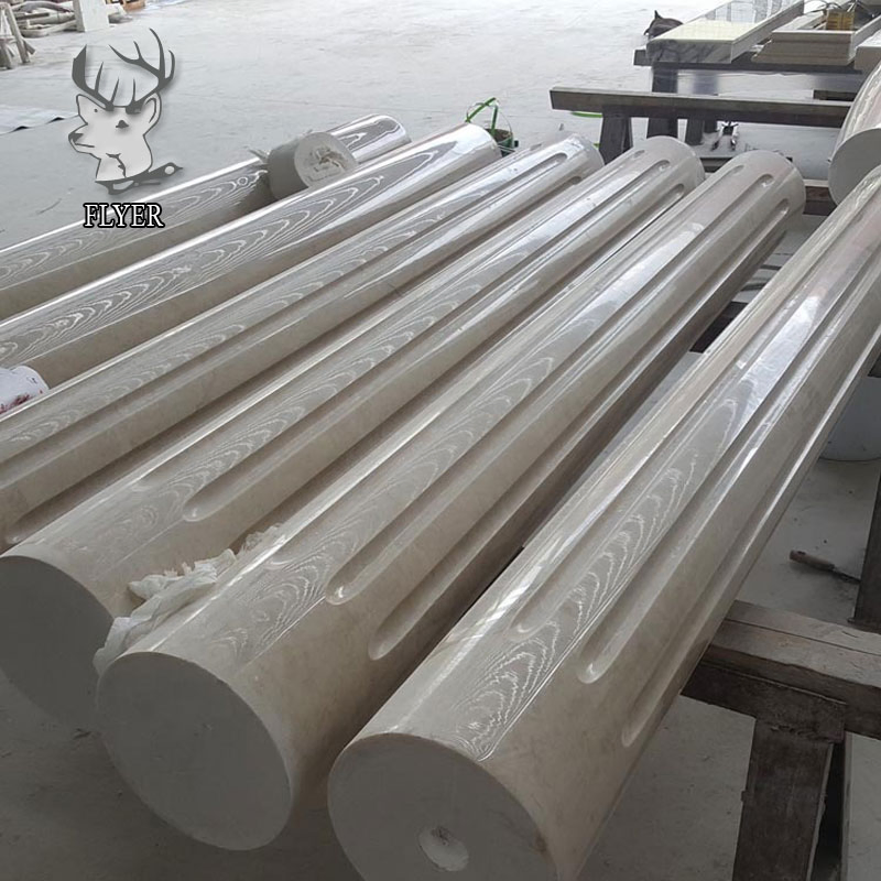 High Quality Custom Natural Marble Solid Roman Pillar Column Building Round Marble Column