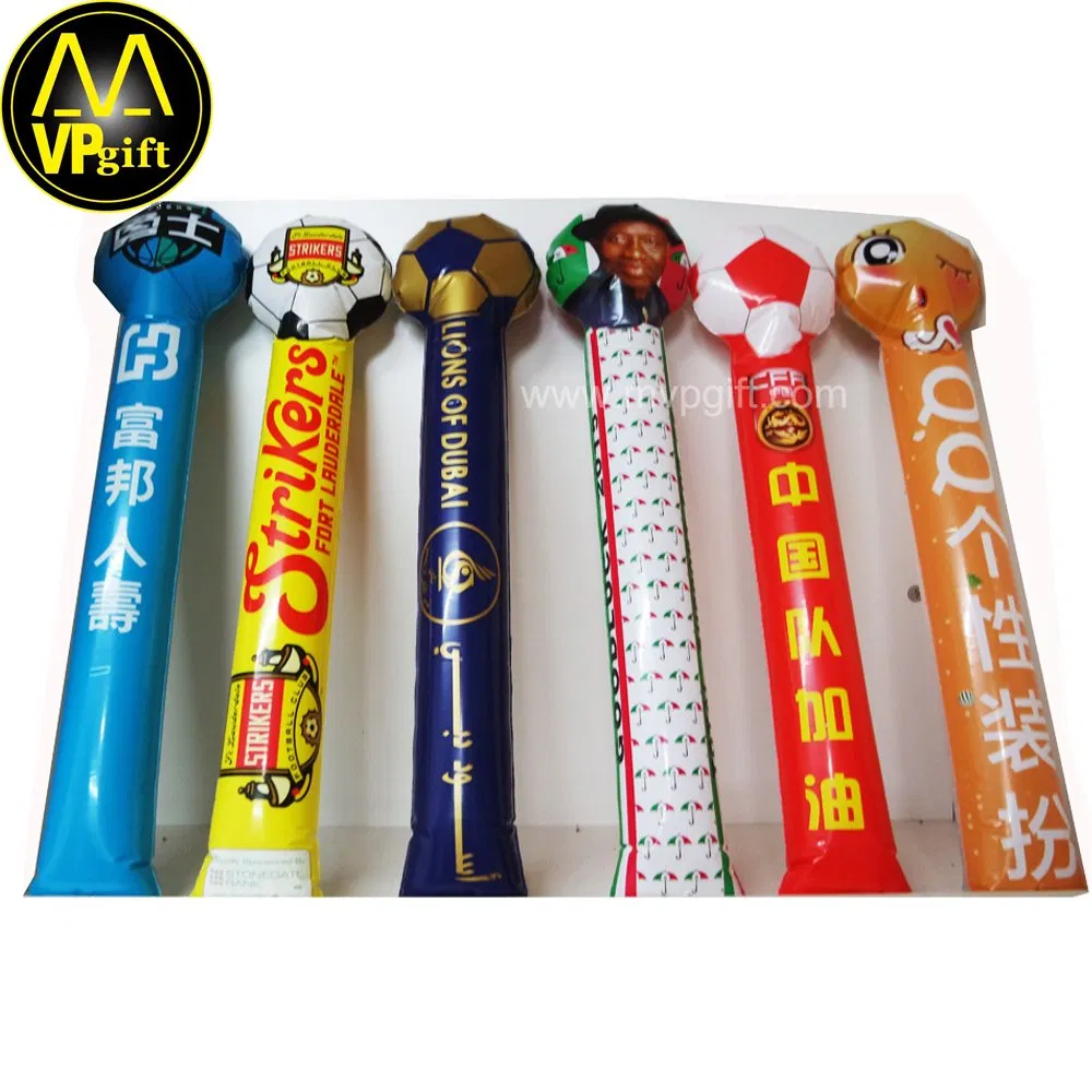 China Guangzhou Promotional Colorful PE Clapper Sticks Inflatable Cheering Thunder Sticks