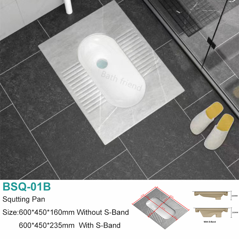 Wholesale Sintered Stone Porcelain Squatting Wc Pan Black Grey White Luxury Ceramic Durable Sanitary Public Squat Toilet