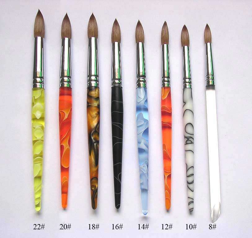 Nail Acrylic Brush 3D Wave Pattern Nail Art Brush Kolinsky Acrylic Nail Brush