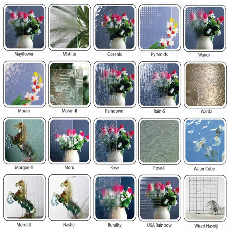 3-8mm Clear Baroque Patterned Glass