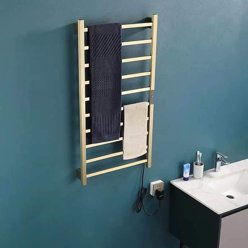 User-Friendly Heated Warmer Electric Towel Rack Bathroom Hotel Gold Towel Dryer Radiator Vertical Heated Towel Rail