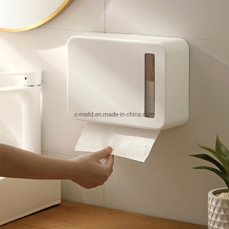 Hotel Plastic Wall-Mounted Paper Towel Storage Container with Visible Window