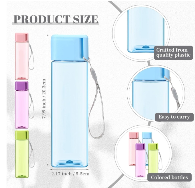 Simple Square Portable Leakproof Heat-Resistant Plastic Custom Logo Cup