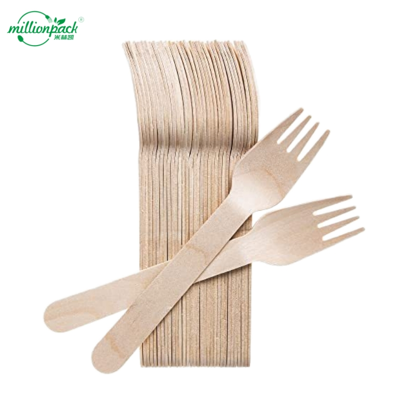 Natural Birch Wood Disposable Fork for Restaurants Cafes and Food Trucks