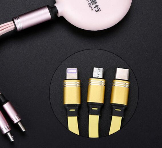 Custom Logo Multi Data Line 3 in 1 USB Cable Fast Charging Charger Cable