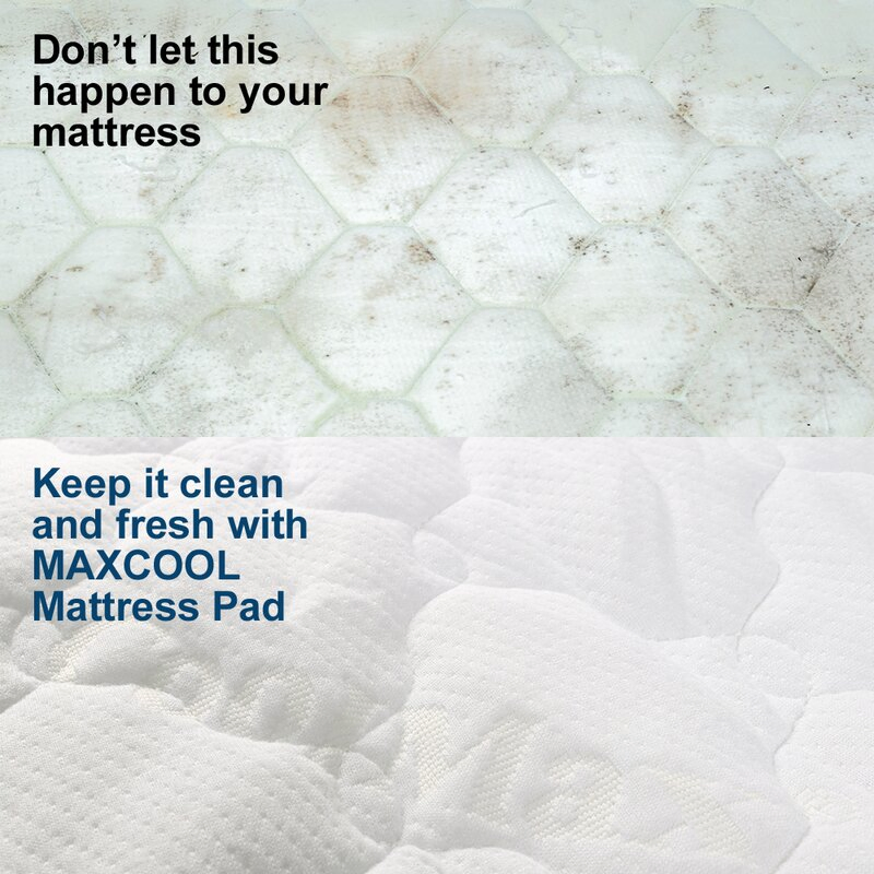 100% Cotton Mattress Protector Waterproof King Fitted Cover with Hypoallergenic Cooling Fabric