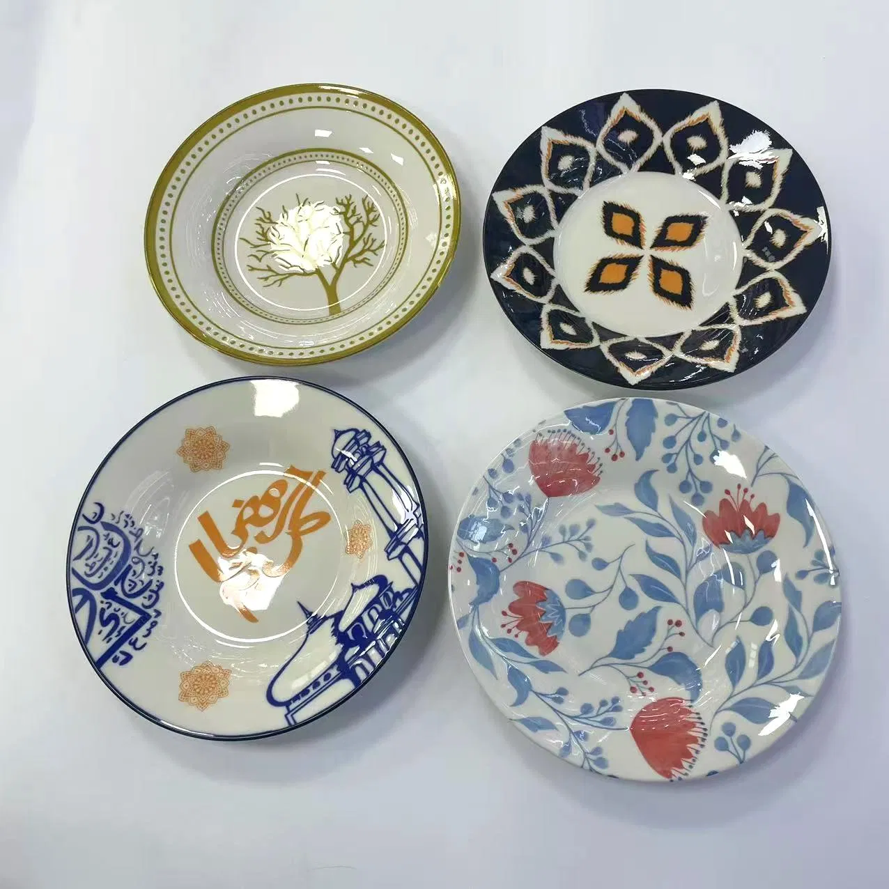 Eco-Friendly Healthy Pad Printing 1 Soup Plate 8" Porcelain Ceramic Tableware