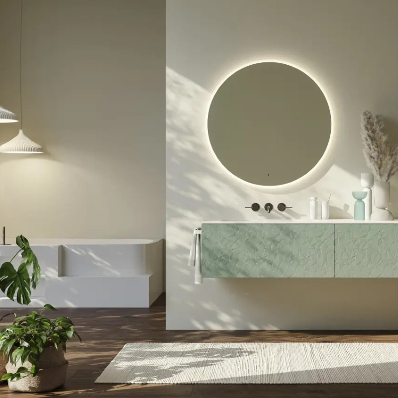 Sleek Contemporary Smart Mirror with 5000K LED Lighting