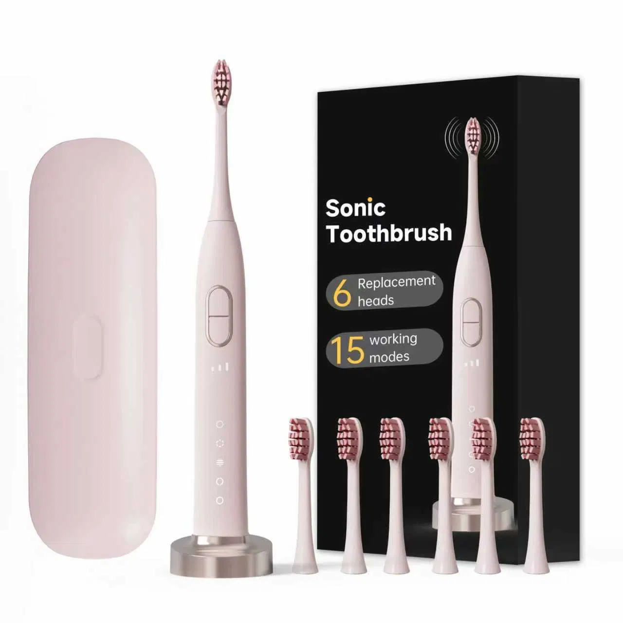 Electric Toothbrush with 15 Modes Pressure Sensor Ipx8 Travel Electric Toothbrush