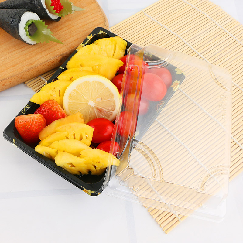 Disposable Plastic Sushi Box with Lid Japanese Packaging Sushi Box