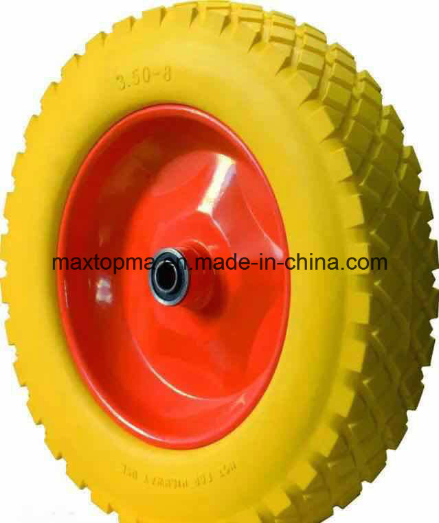 Колесо 4.00-8 с цельной ПУ-пеной и квадратным протектором