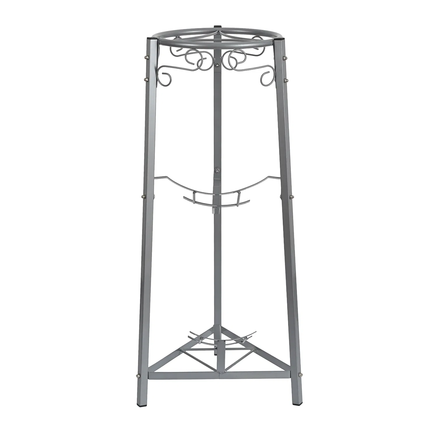 Home Use Durable Mini Floor Standing Metal Stand Bottle Cradle Dispenser Foldable Water Bottle Shelf for Bottled Water