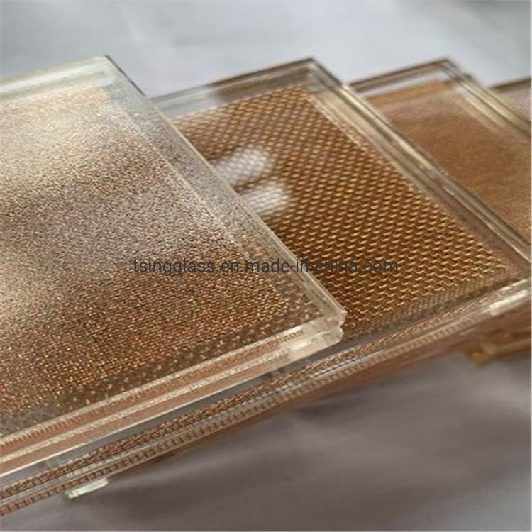 5+5mm Flat Curved Safety Tempered Bronze Art Laminated Wired/ Silk Screen/Mesh/Bullet-Proof /Fireproof Glass for Security Window/Door/Furniture /Decoration