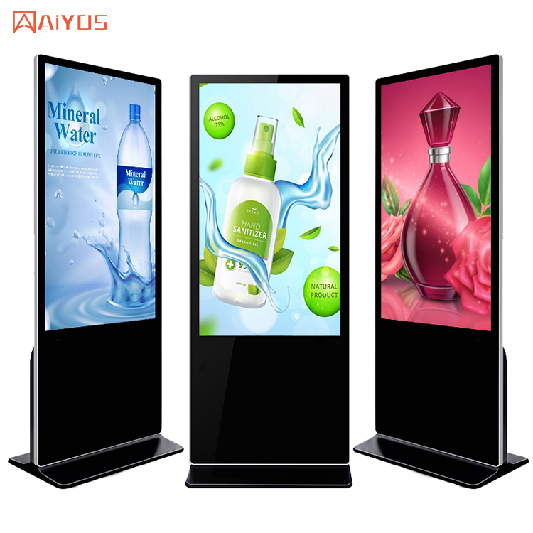 Aiyos 43 Inch Free Standing Vertical FHD LCD Touch Screen Android Advertising Display