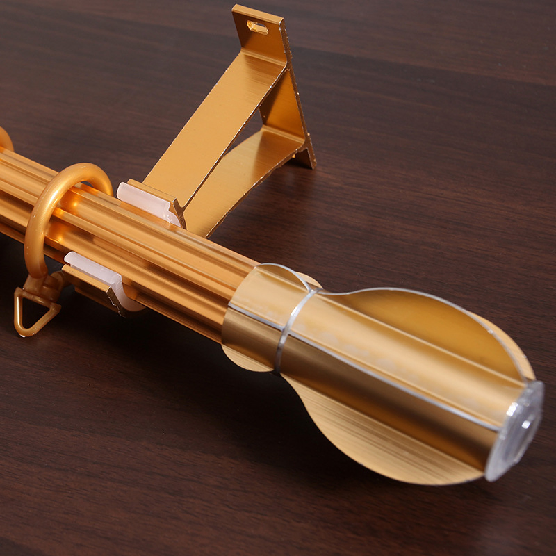 Thickened Aluminum Alloy Track Curtain Rod Roman Pole Single Pole Double Pole Perforated Curtain Bracket Accessory Side and Top