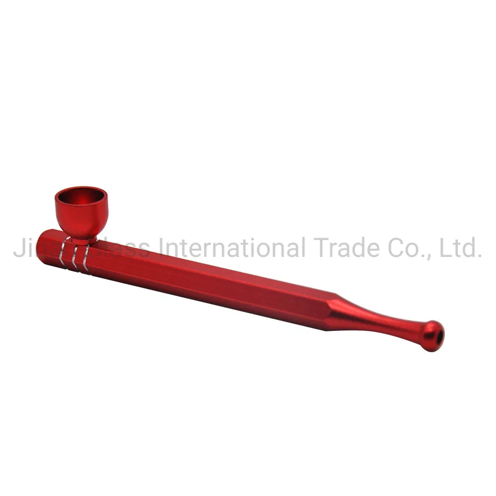 Pencil Shape with Silver Stripe Pipe Smoking Pipe