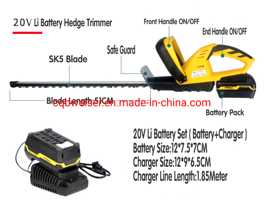 Battery Electric Hedge Trimmer for Home Garden Farm
