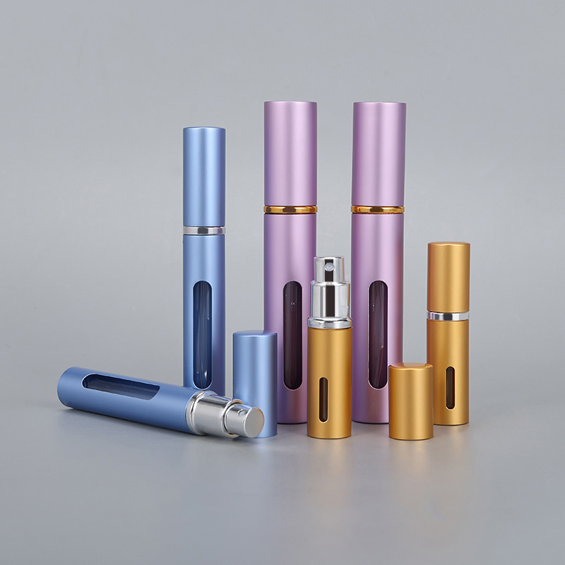 Fashion Empty 5ml Aluminum Atomizer Perfume Spray Bottle Travel Pocket Perfume Bottle