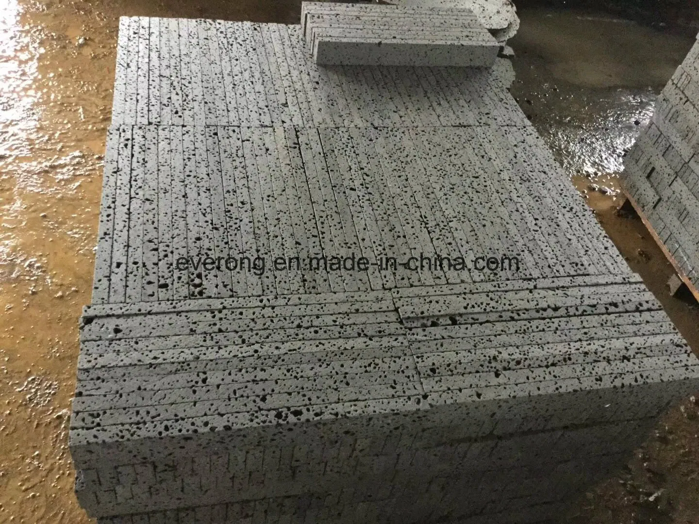 Dark Grey/Black Basalt with Holes for Flooring Tile, Paver