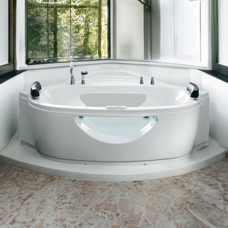 Угловая акриловая ванна с гидромассажем SUNRANS
