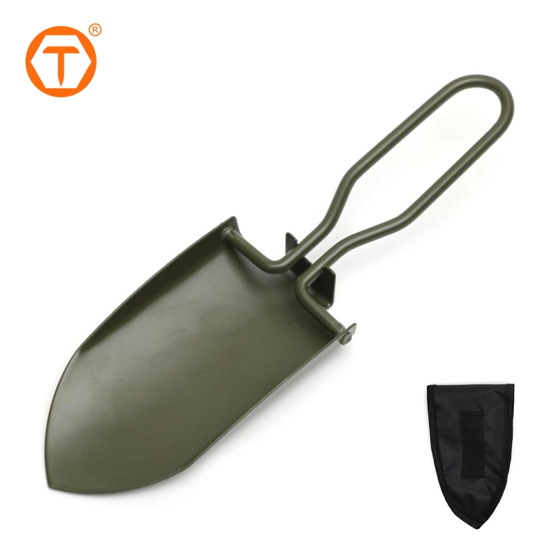 Mini Multi-Tool Foldable Shovel Round Point Stainless Steel Folding Camping Trowel for Gardening Beach Digging