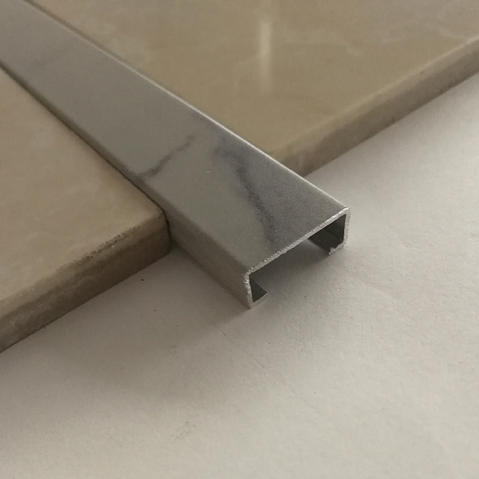 Stainless Steel Tile Trim with Marble Pattern