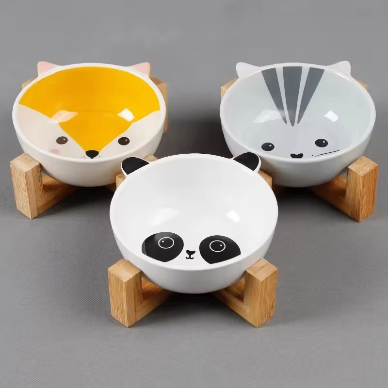 Environmentally Bamboo Friendly Wooden Healthy Material Dog Food Water Pet Bowl