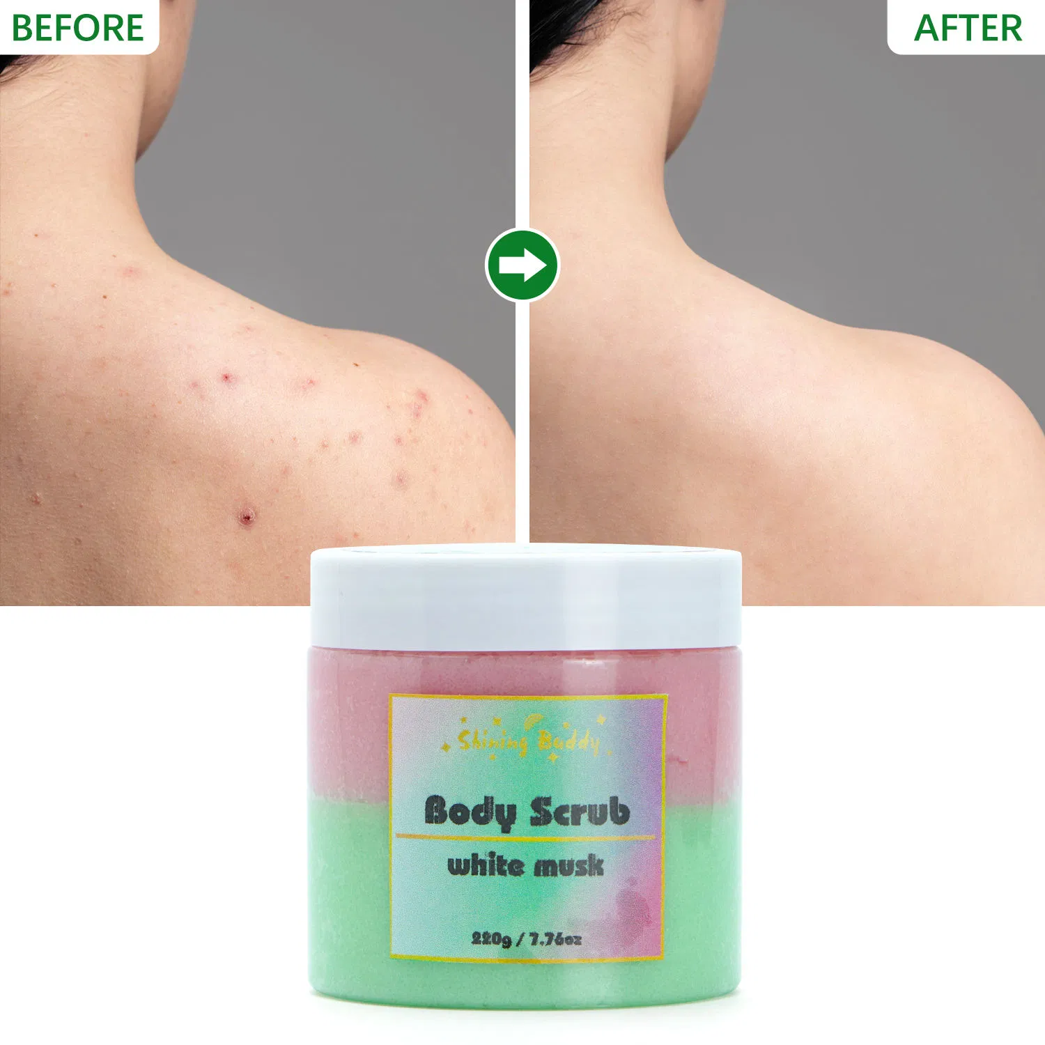 Exfoliating Frost Skin Care Cream Scrub Jar Cream Skincare Lightening Hand Rainbow Color Body Scrub