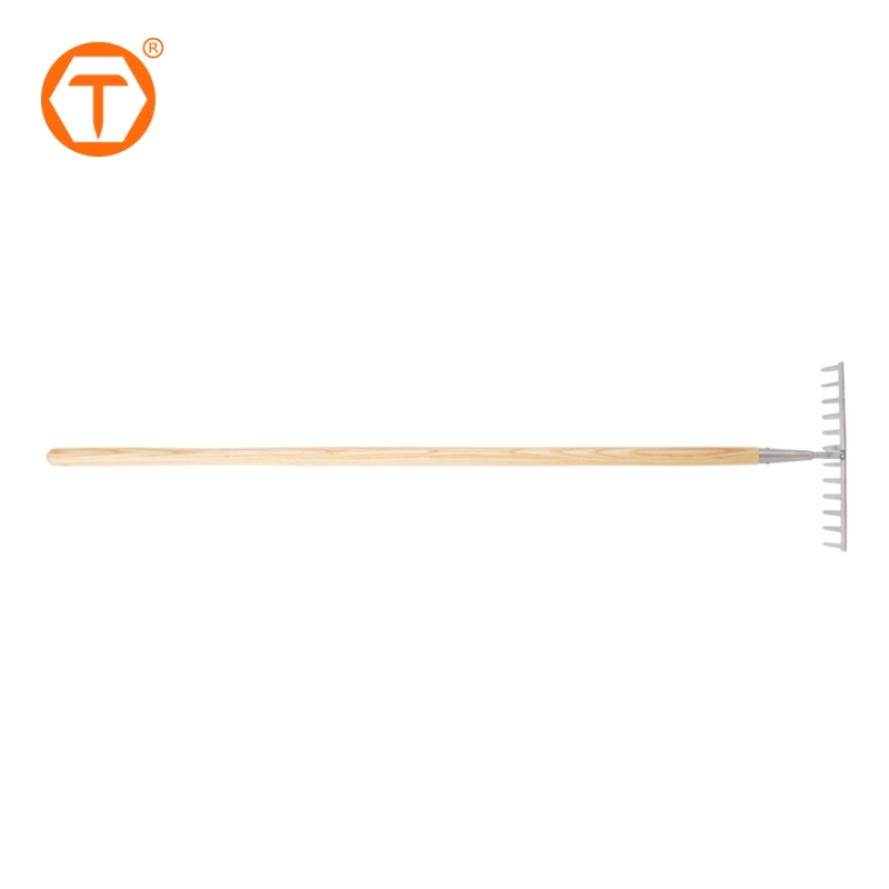 129cm Heavy Duty Bow Rakes 12 Teeth Stainless Steel Garden Rake for Loosening Soil Leveling Mulch Gathering Leaf