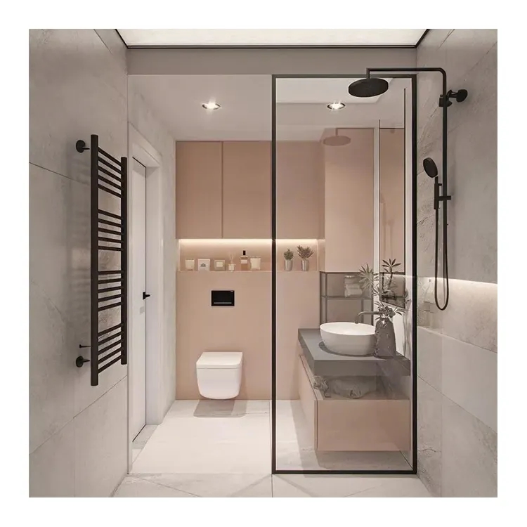 Bestselling Custom Size Interior Aluminum Alloy Glass Casement Swing Bathroom Door