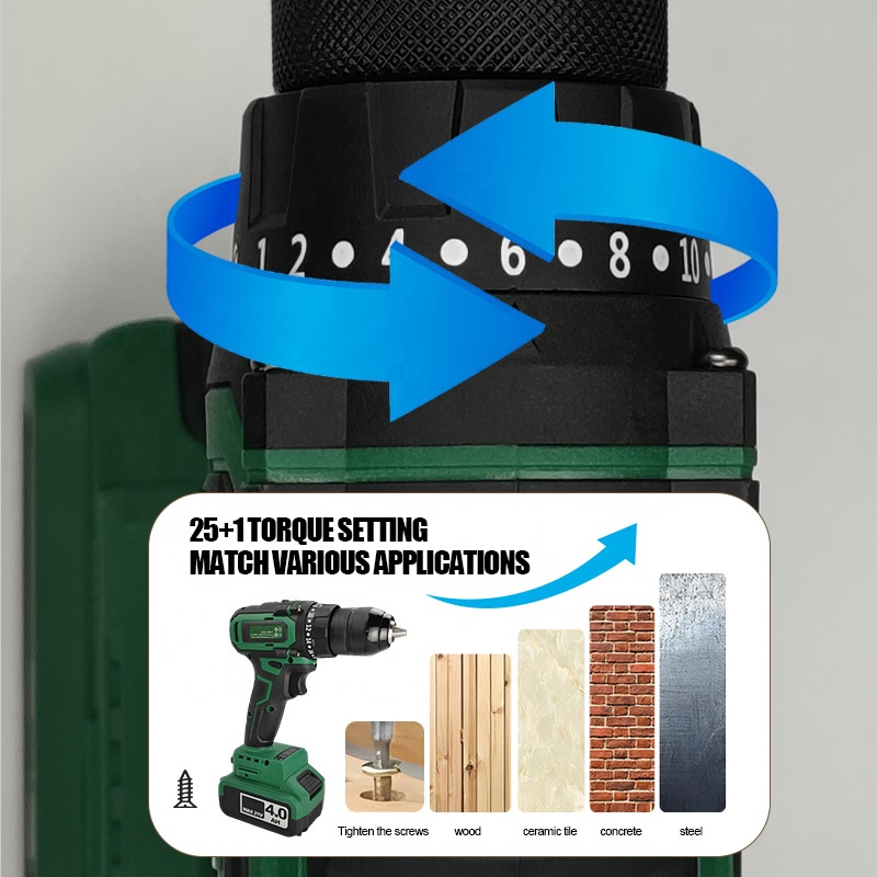 Cordless Impact Drill Machine Tools 21V Lithium Power Drills Sets