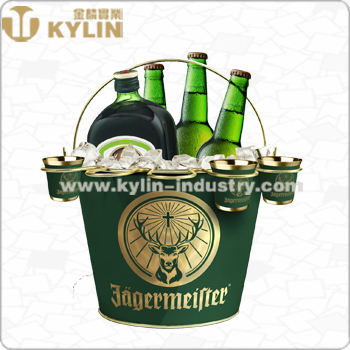 Promotional Metal 5qt 5L Ice Bucket Cooler with 5 Rings for Shot