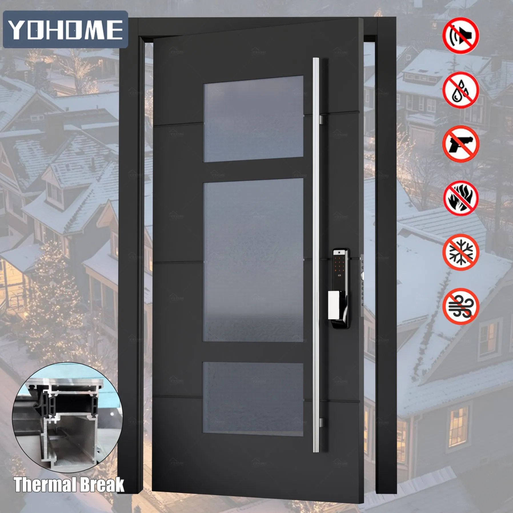 Терморазрывная алюминиевая входная дверь Yohome