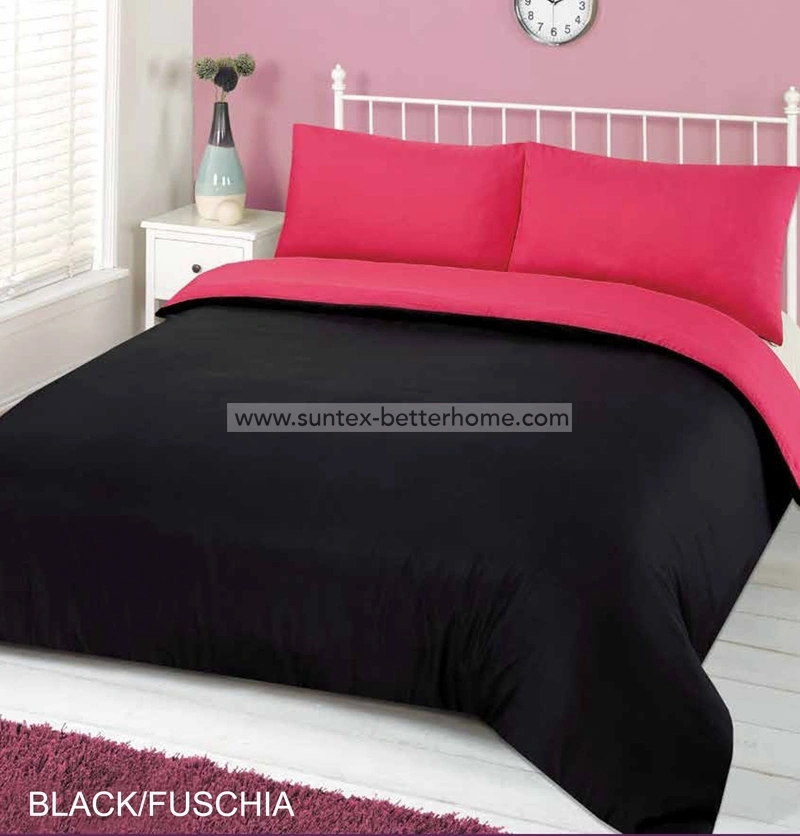 100% Polyester Dyed Reversible Duvet Cover Set
