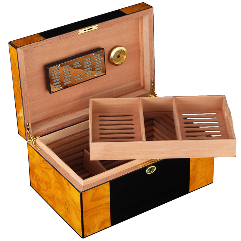Custom Cedar Wooden Box Modern Handmade Luxury Cigar Humidor Box for Storage