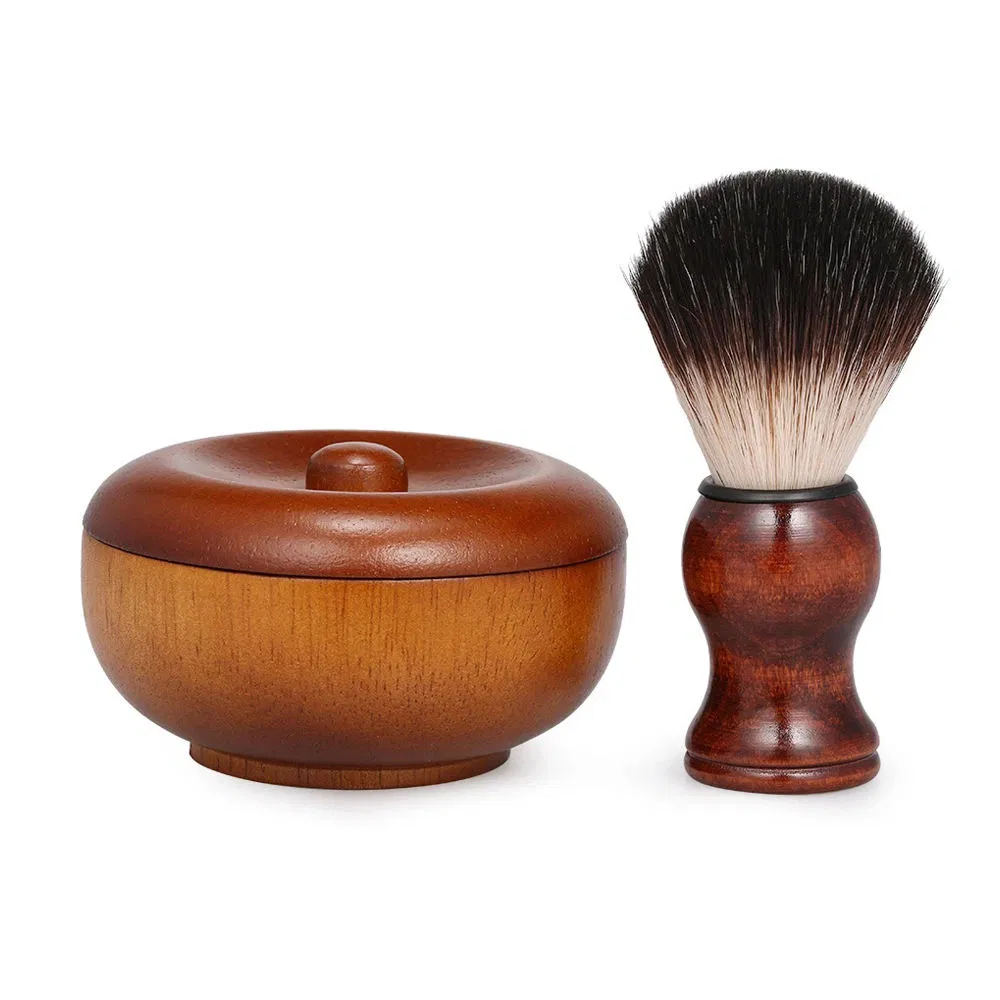 Wooden Shaving Kit with Synthetic Brush / Shaving Care Cleaning Kit