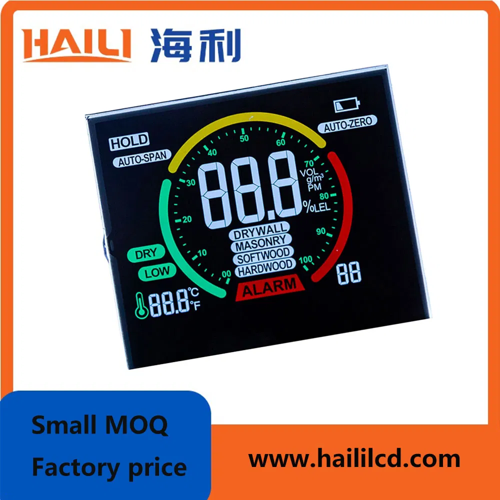 Factory Price Custom Big-Sized LCD Screen Tn Htn Stn FSTN Pmva Va 7 Segment Monochrome LCD Panel LCD Display for Air Detector in China Display Manufactory